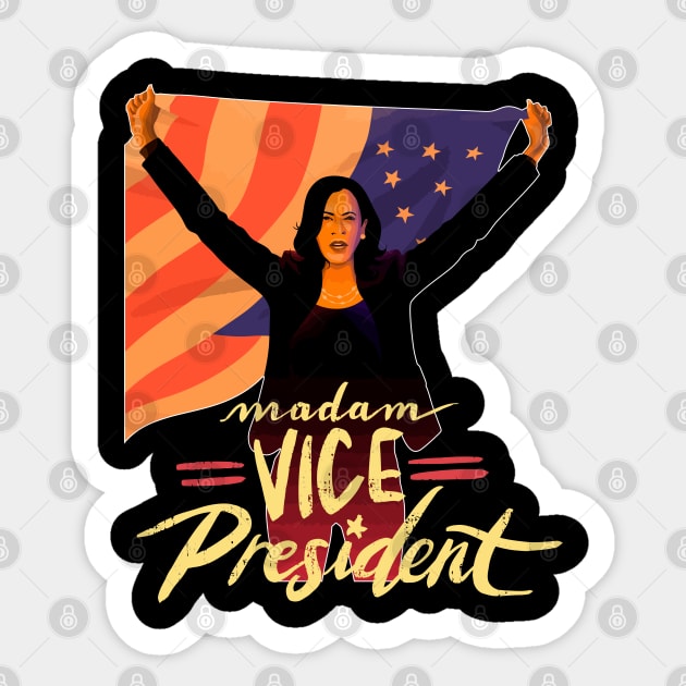 Kamala Harris - Madam Vice President Sticker by Nashida Said